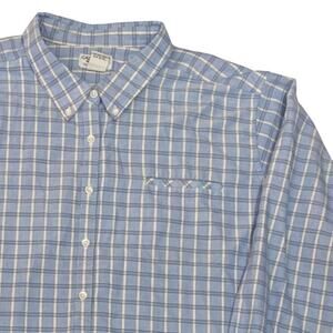 Cabin Creek Dress Shirt Women Size 26W Blue Plaid Wrinkle Free Button Up Top